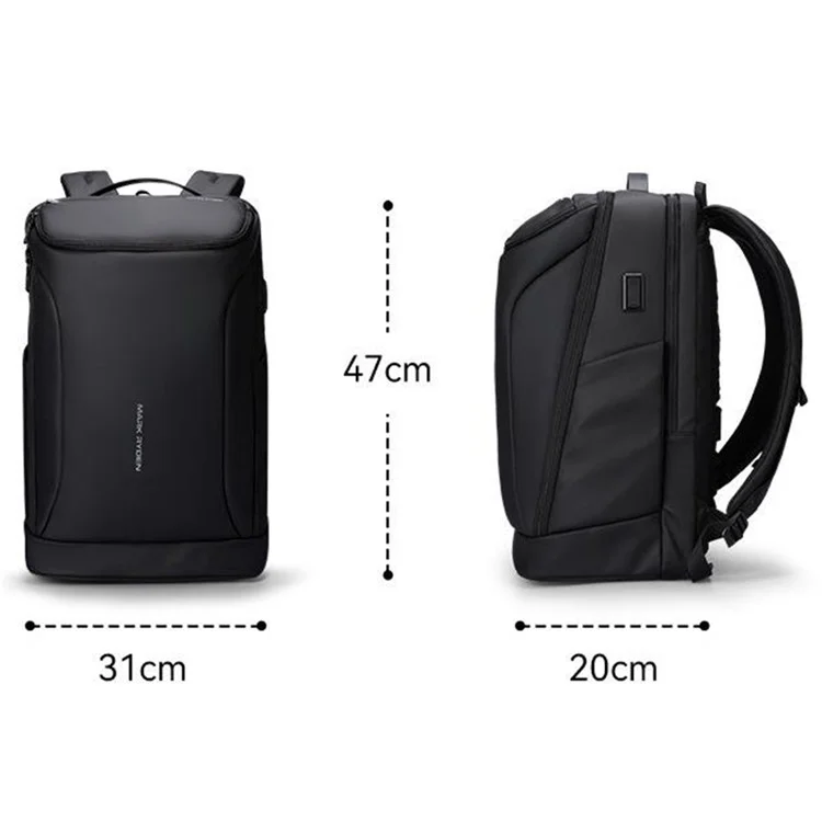 MARK RYDEN MR9031YSJ 30L Large Capacity Men Backpack with External USB Port Laptop Shoulder Bag