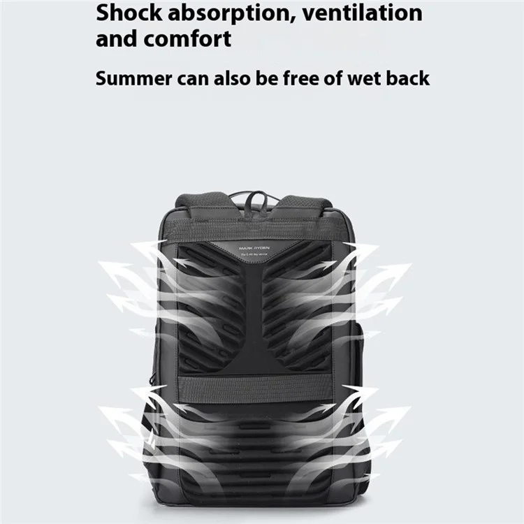 MARK RYDEN MR9031YSJ 30L Large Capacity Men Backpack with External USB Port Laptop Shoulder Bag