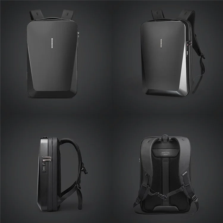 MARK RYDEN MR-7612 Hard Shell Men Backpack ABS+Oxford Cloth Laptop Storage Daypack - Black