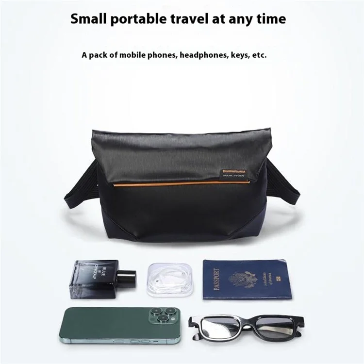 MARK RYDEN MR468 Crossbody Shoulder Bag Oxford Fabric Pack with 76-143cm Adjustable Shoulder Strap - Elegant Black