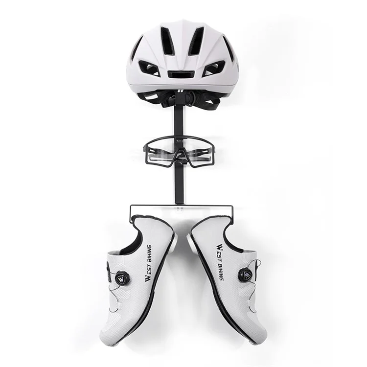 WEST BIKING YP0712042 Bicycle Helmet Storage Rack Cycling Gear Wall Mount Display Stand