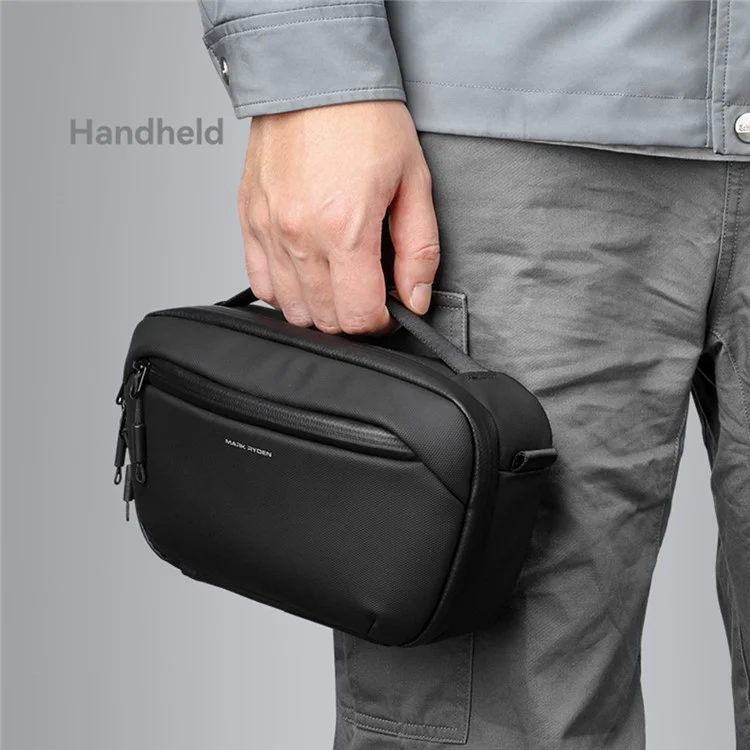 MARK RYDEN MR165 Waterproof Men Single Shoulder Bag Travel Crossbody Bag Built-In Key Holder - Black