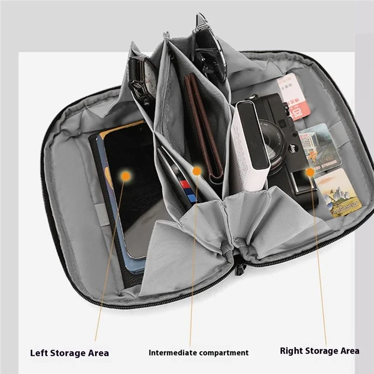 WEPOWER 1313 Portable Digital Accessories Organizer Travel Storage Bag for Cables Chargers Electronics - Black