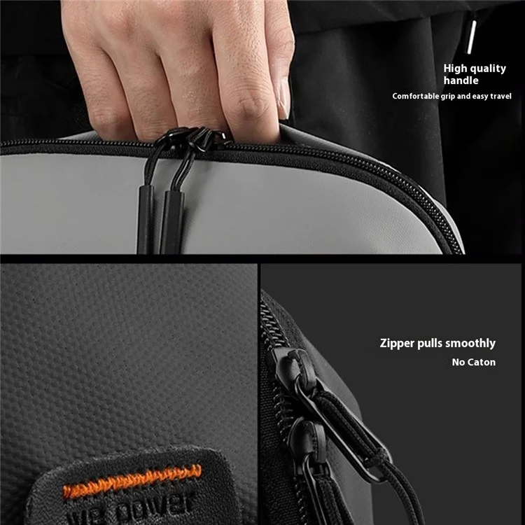 WEPOWER 1313 Portable Digital Accessories Organizer Travel Storage Bag for Cables Chargers Electronics - Black