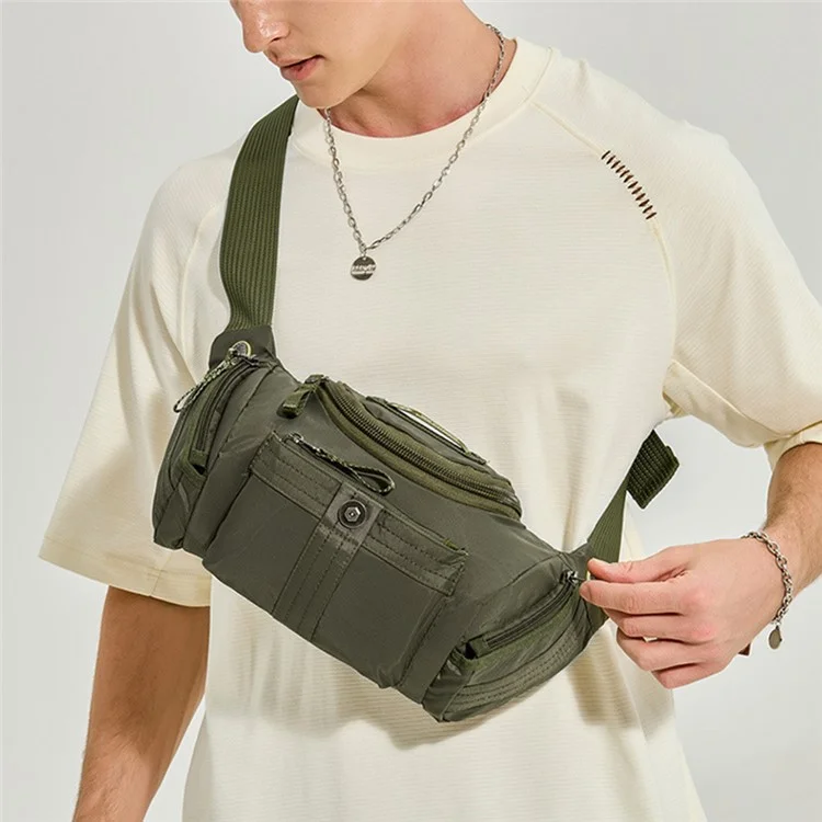 WEPOWER 7102 Outdoor Sports Multifunction Crossbody Shoulder Bag Waterproof Nylon Fanny Pack - Army Green