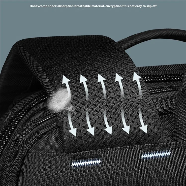 OZUKO 9799 Mochila para laptop de negócios à prova d'água em tecido Oxford, bolsa de ombro de viagem dupla - Preta