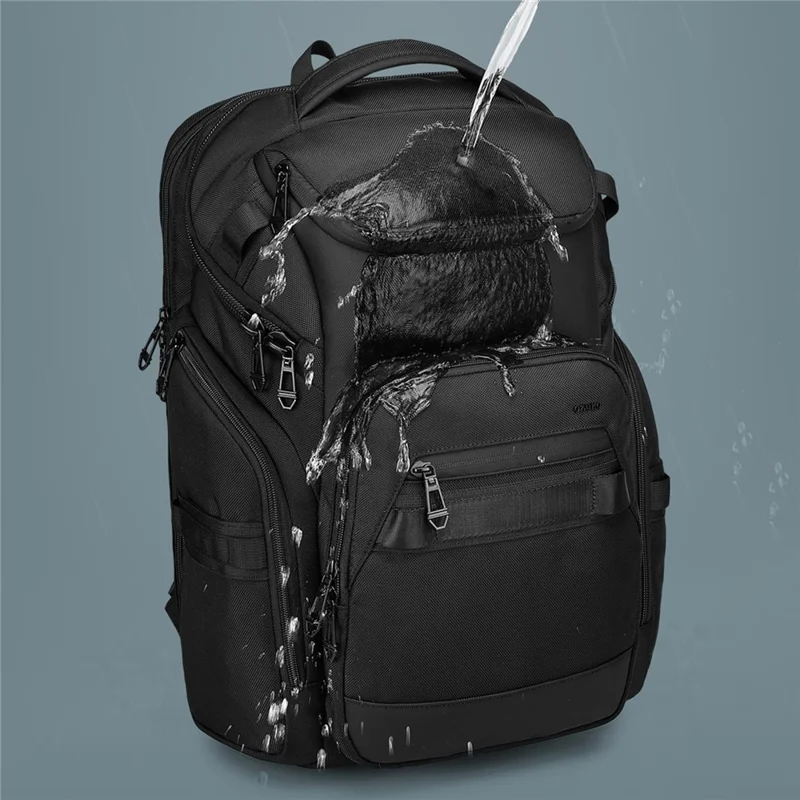 OZUKO 9799 Business Laptop Backpack Waterproof Oxford Cloth Travel Dual Shoulder Bag - Grey