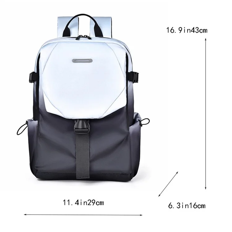 Mochila de viaje YS3578 para computadora portátil de 15.6 pulgadas, bolso de hombro impermeable de nailon con hebilla de liberación rápida - Color tinta