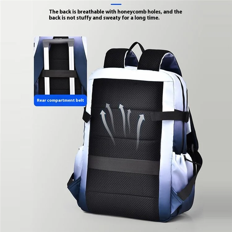 Mochila de viaje YS3578 para computadora portátil de 15.6 pulgadas, bolso de hombro impermeable de nailon con hebilla de liberación rápida - Color tinta