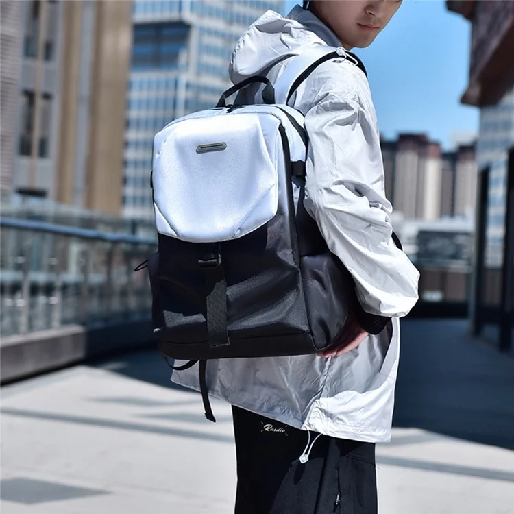 Mochila de viaje YS3578 para computadora portátil de 15.6 pulgadas, bolso de hombro impermeable de nailon con hebilla de liberación rápida - Color tinta