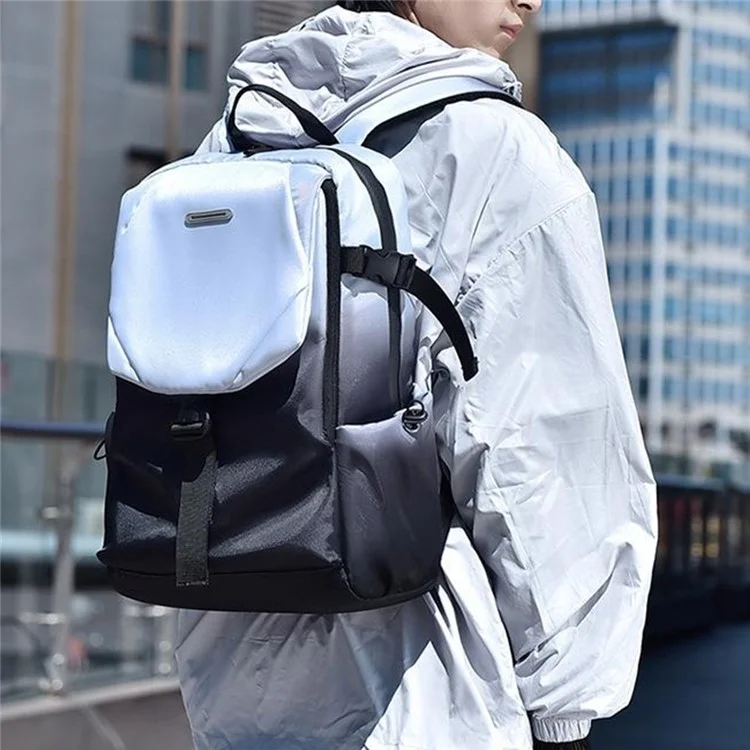 Mochila de viaje YS3578 para computadora portátil de 15.6 pulgadas, bolso de hombro impermeable de nailon con hebilla de liberación rápida - Color tinta