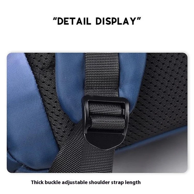 Mochila de viaje YS3578 para computadora portátil de 15.6 pulgadas, bolso de hombro impermeable de nailon con hebilla de liberación rápida - Color tinta