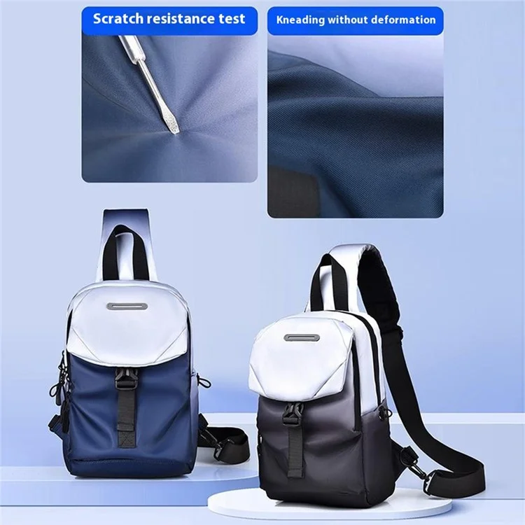 YS608 Farbverlauf Brustbeutel mit Schnellverschluss-Schnalle, Unisex Umhängetasche - Dunkelblau