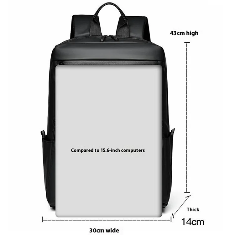 1201 Mochila de negócios de grande capacidade (20-35L) leve e estilosa para viagem, com compartimento para laptop e alças duplas - Preta