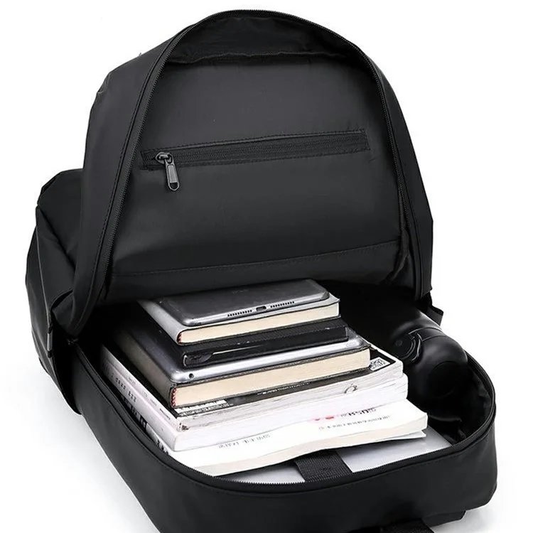1201 Mochila de negócios de grande capacidade (20-35L) leve e estilosa para viagem, com compartimento para laptop e alças duplas - Preta