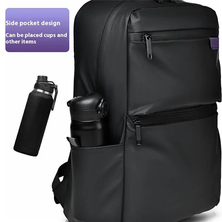 1201 Mochila de negócios de grande capacidade (20-35L) leve e estilosa para viagem, com compartimento para laptop e alças duplas - Preta