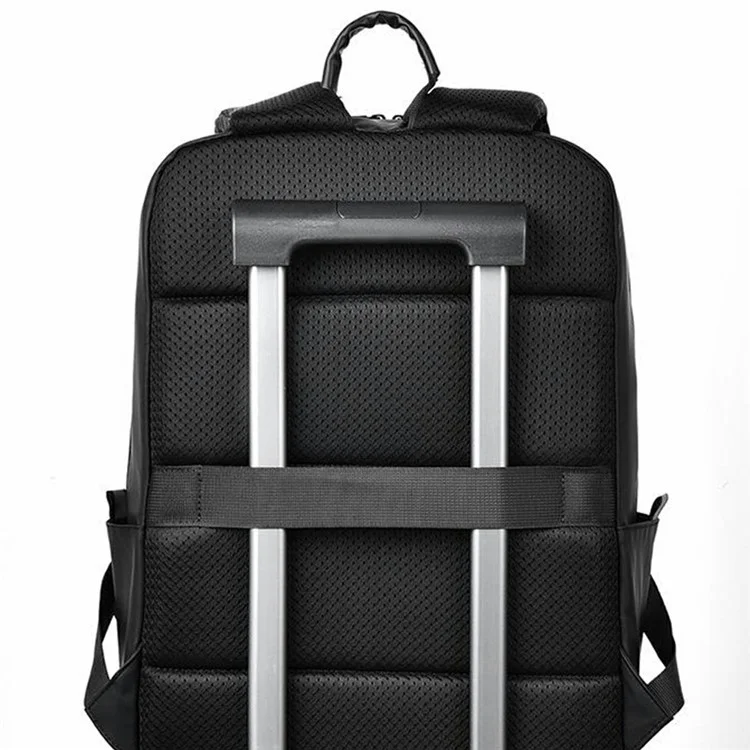 1201 Mochila de negócios de grande capacidade (20-35L) leve e estilosa para viagem, com compartimento para laptop e alças duplas - Preta