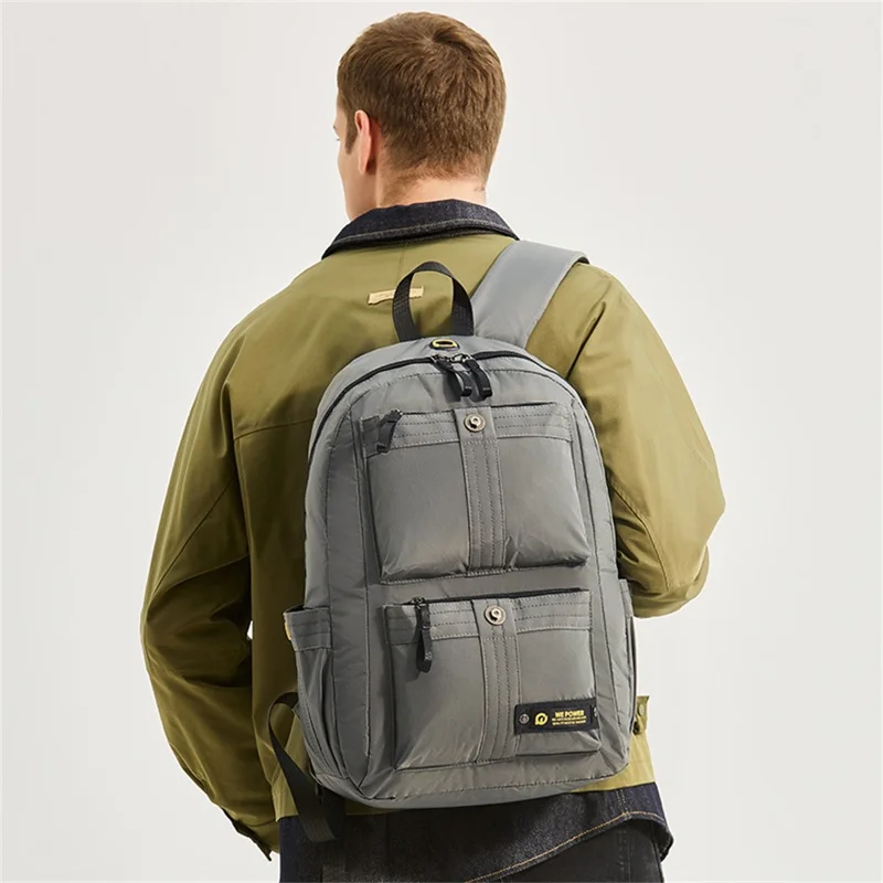 Sac à dos grande capacité WEPOWER 7111 pour hommes, étudiants, voyage, léger, en nylon, sac de jour casual - Noir