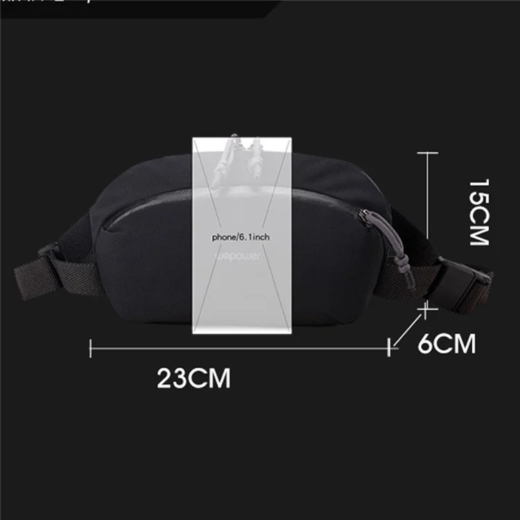 WEPOWER 2203 Waterproof Nylon Multi-Function Chest Bag Men Crossbody Waist Pack - Black