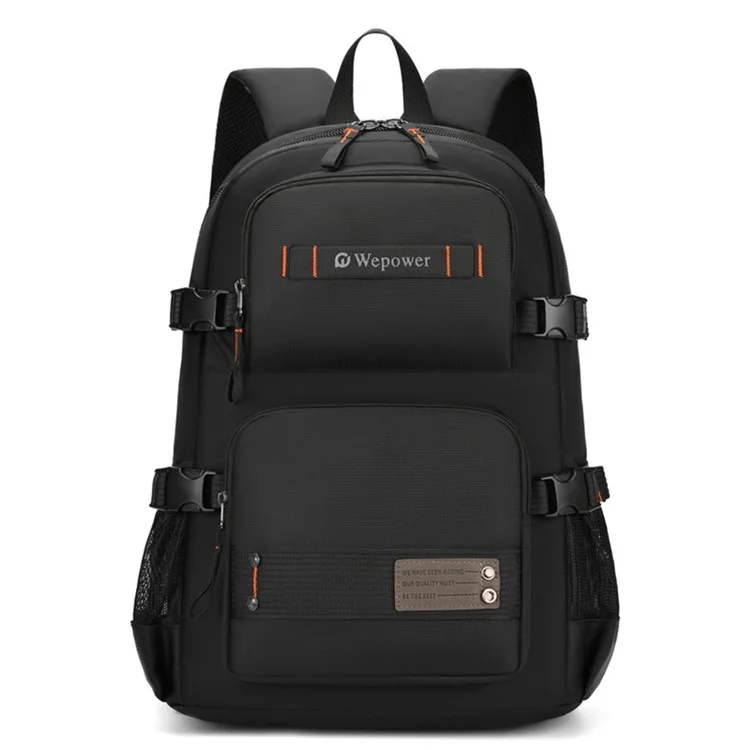 WEPOWER 8110 Sac à dos de loisirs en nylon grande capacité pour usage professionnel et voyage - Noir