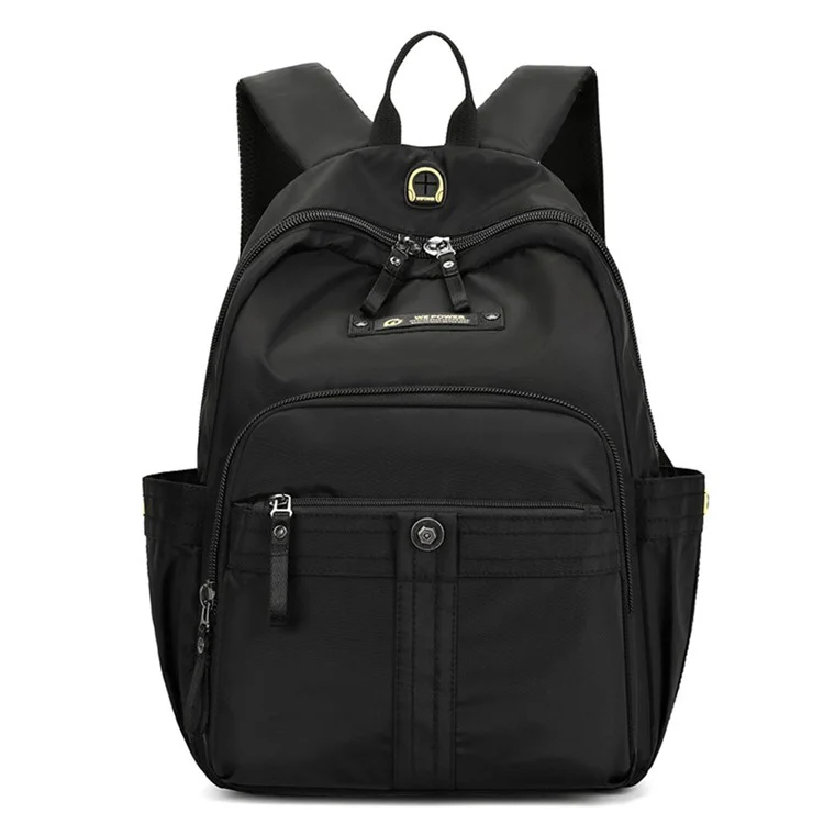 WEPOWER 7104 Zaino in nylon impermeabile per studenti, viaggio, grande capacità - Nero