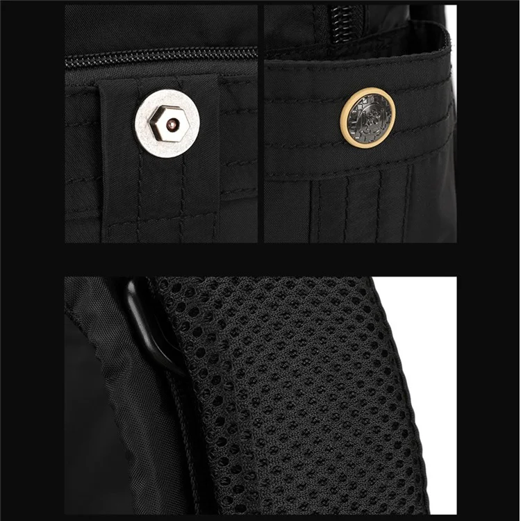 WEPOWER 7104 Zaino in nylon impermeabile per studenti, viaggio, grande capacità - Nero