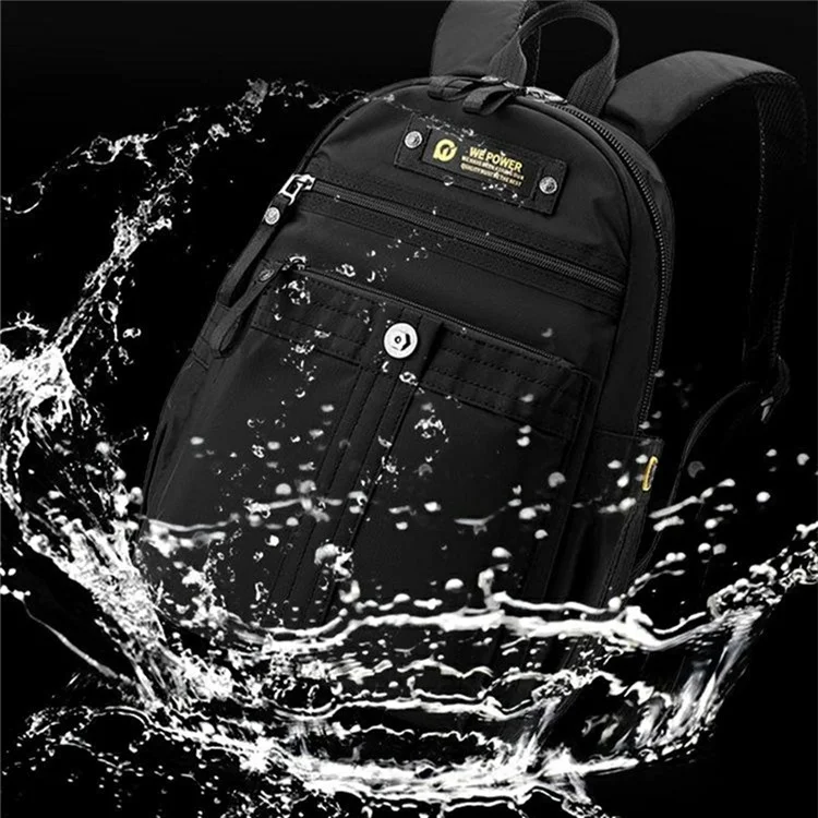 WEPOWER 7103 Outdoor Commute Backpack Men Travel Waterproof Nylon Large Capacity Rucksack - Black