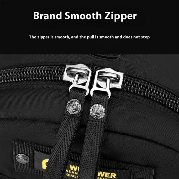 WEPOWER 7103 Outdoor Commute Backpack Men Travel Waterproof Nylon Large Capacity Rucksack - Black