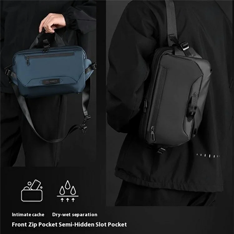 WEPOWER 1100-65 Men Sports Cycling Chest Bag Outdoor Casual Travel Nylon Crossbody Bag - Black