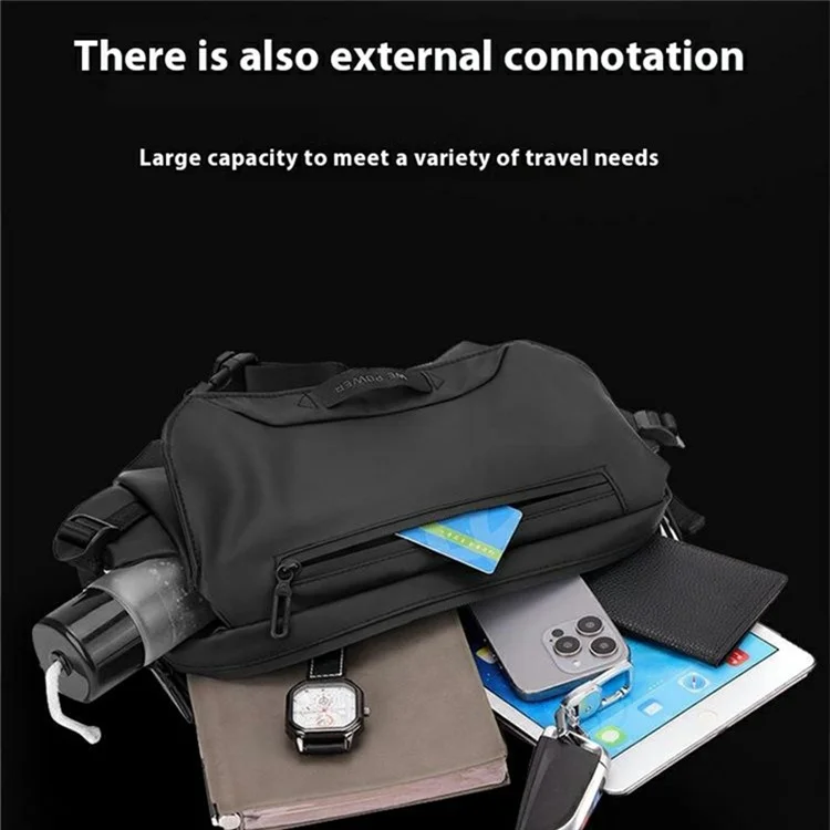 WEPOWER 1100-65 Men Sports Cycling Chest Bag Outdoor Casual Travel Nylon Crossbody Bag - Black