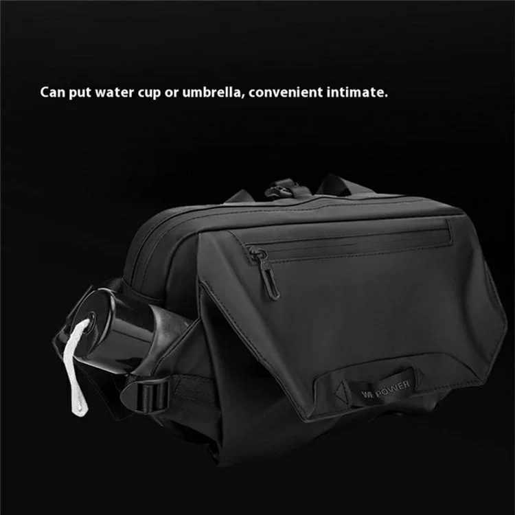 WEPOWER 1100-65 Men Sports Cycling Chest Bag Outdoor Casual Travel Nylon Crossbody Bag - Black