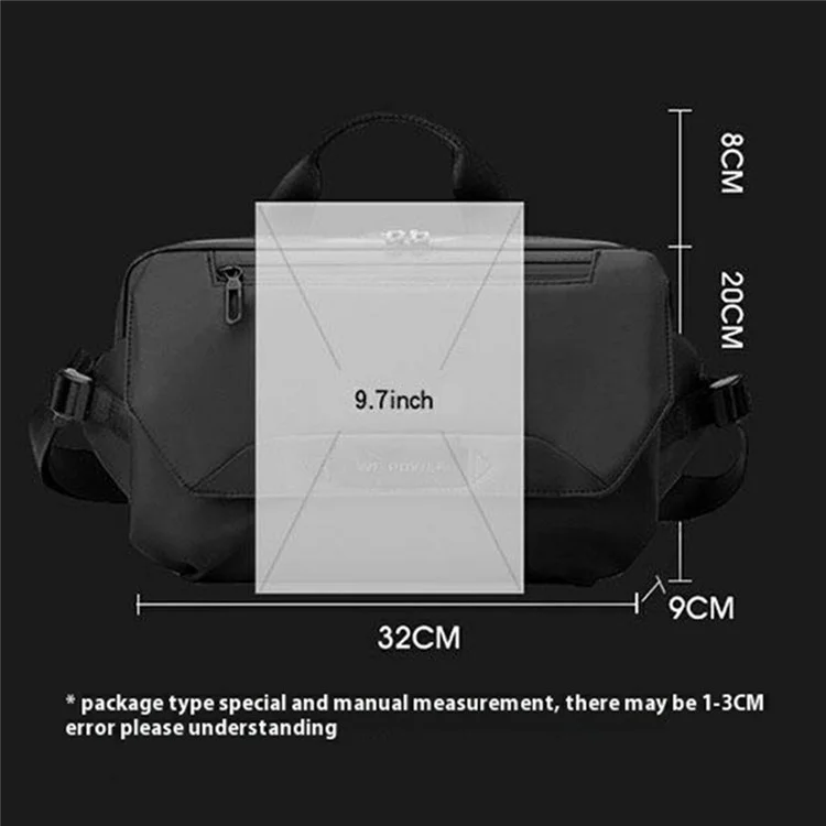 WEPOWER 1100-65 Men Sports Cycling Chest Bag Outdoor Casual Travel Nylon Crossbody Bag - Black