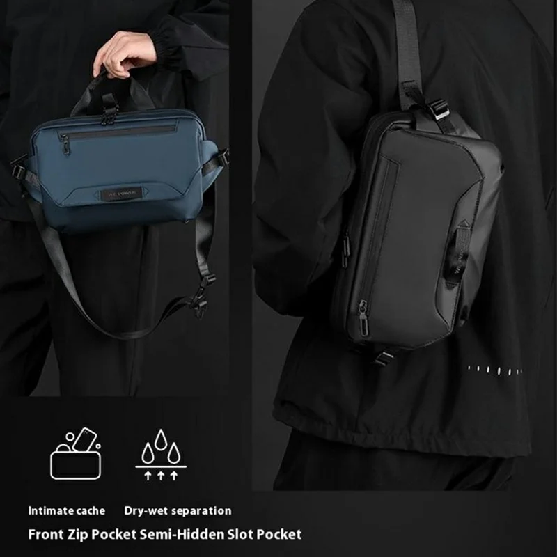 WEPOWER 1100-65 Men Sports Cycling Chest Bag Outdoor Casual Travel Nylon Crossbody Bag - Grey