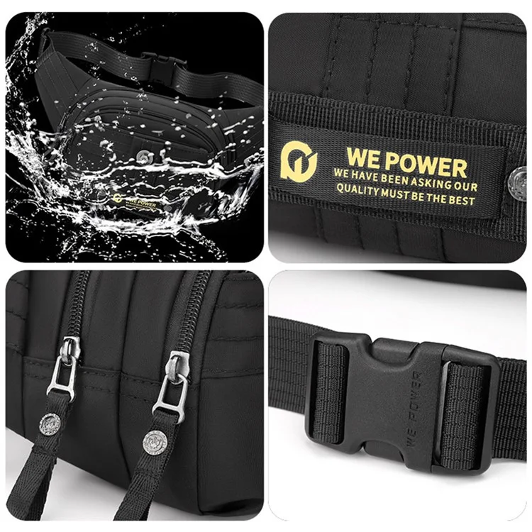 WEPOWER 7101 Pochete Multibolso de Nylon Bolsa Transversal para Uso Externo e Deslocamento - Preto