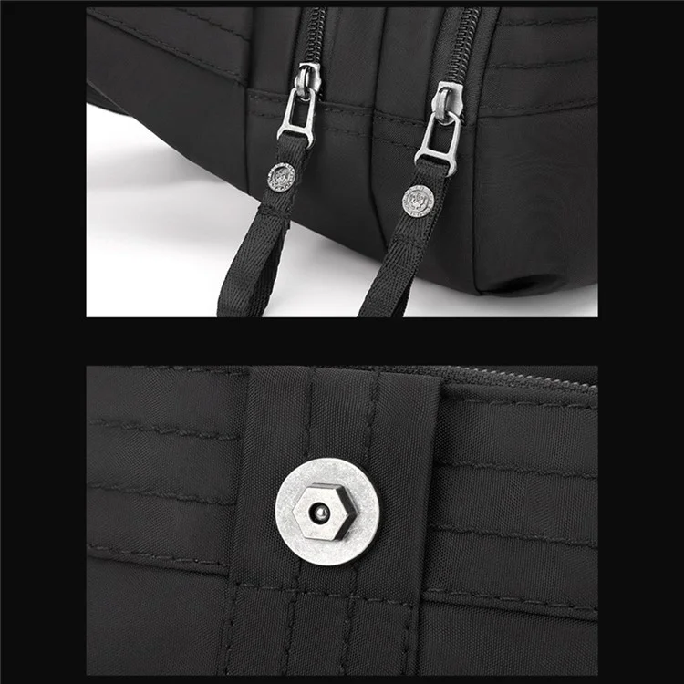 WEPOWER 7101 Pochete Multibolso de Nylon Bolsa Transversal para Uso Externo e Deslocamento - Preto