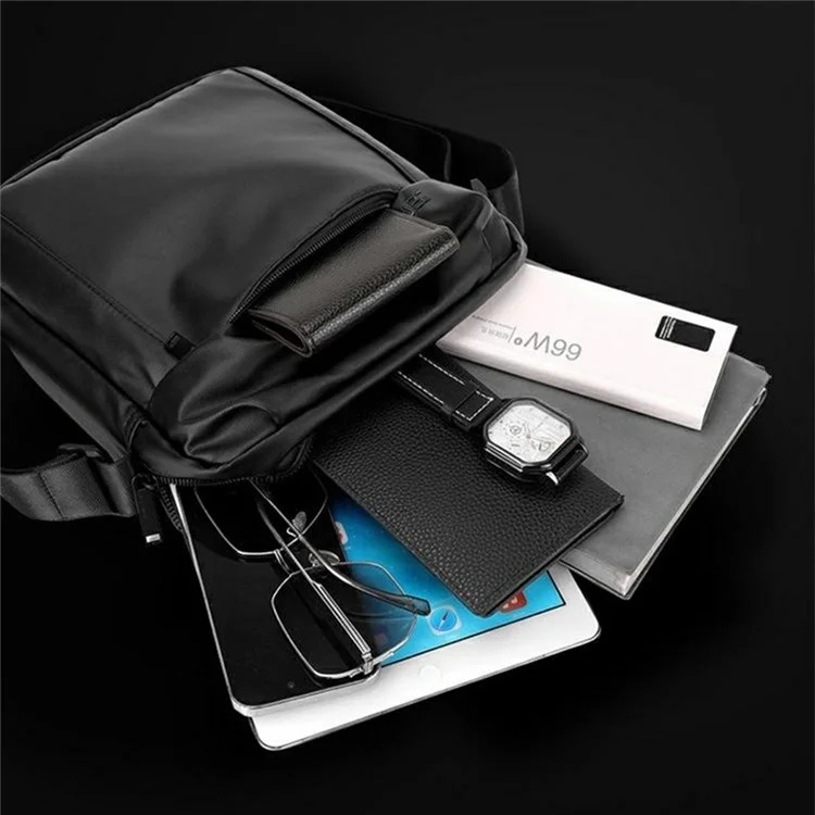WEPOWER 7685 Bolsa transversal de viagem e deslocamento para homens, de grande capacidade, em nylon, preta