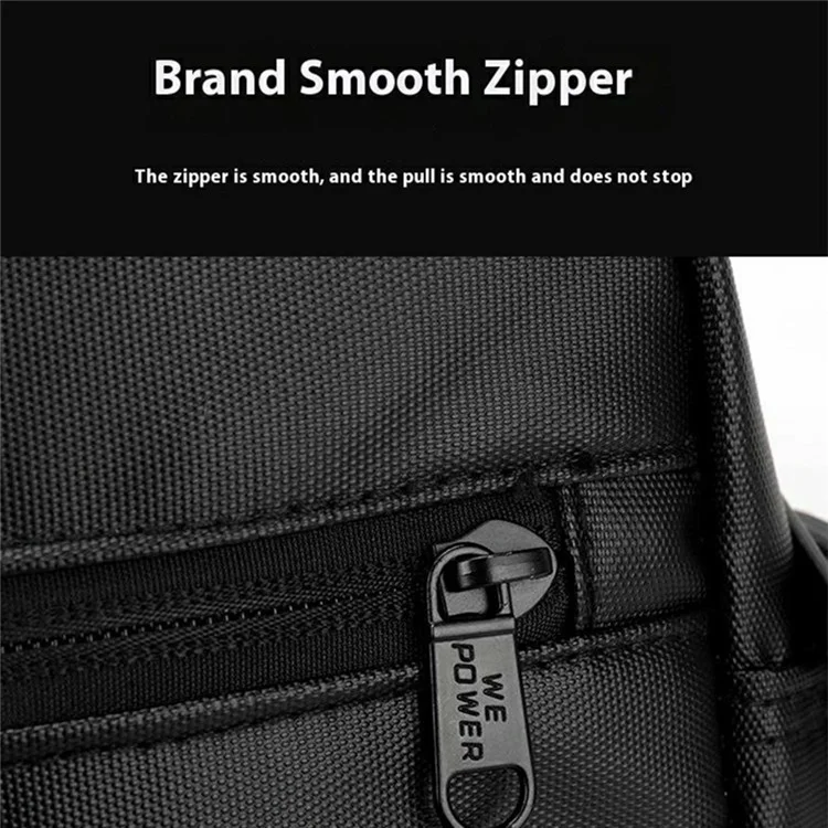 WEPOWER 7685 Bolsa transversal de viagem e deslocamento para homens, de grande capacidade, em nylon, preta