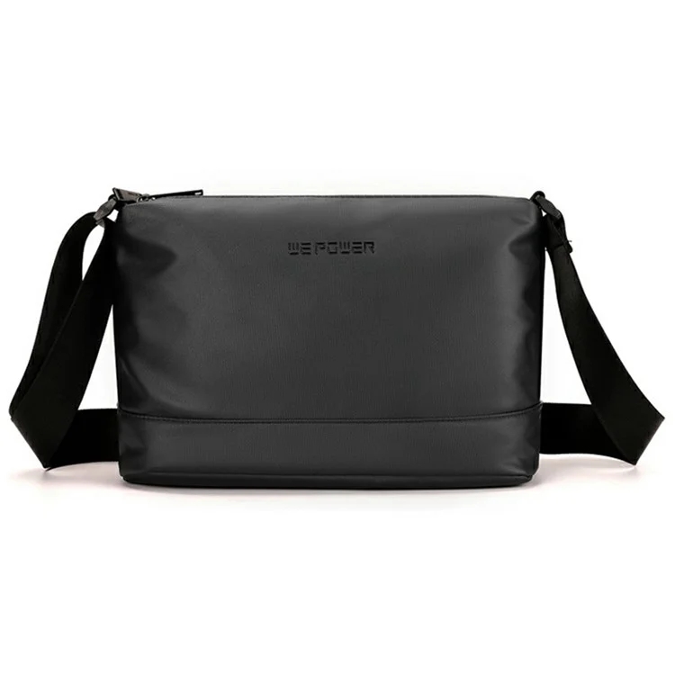 WEPOWER 7679 Bolsa transversal masculina em nylon leve com grande capacidade, bolsa casual de mensageiro - Preta