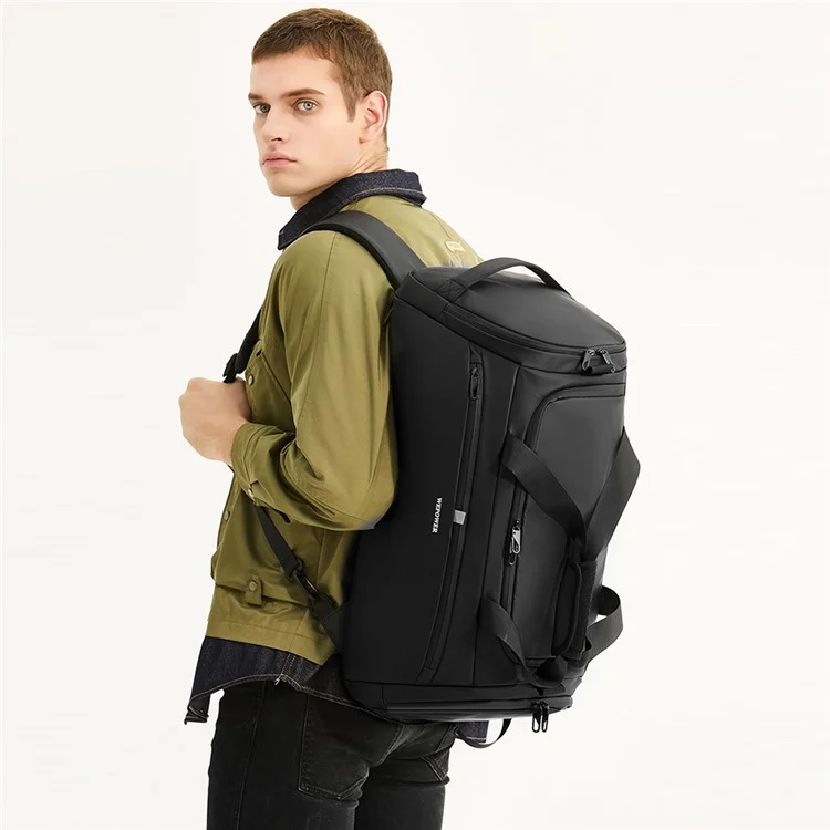 WEPOWER Travel Backpack Sports Gym Bag Large Capacity Handheld Luggage for Business Commute - Black