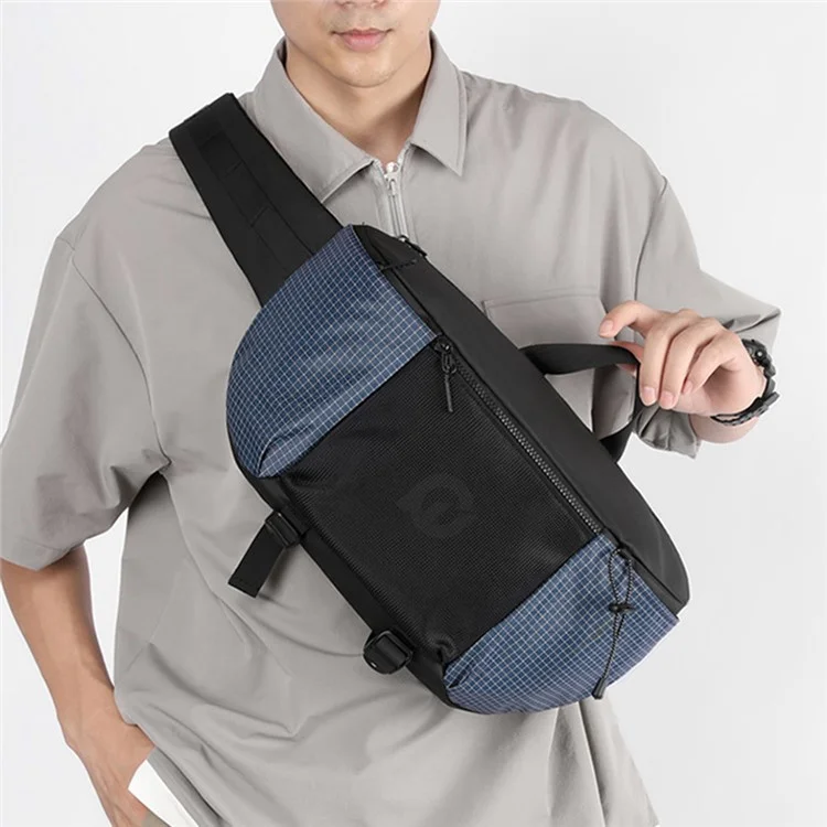 WEPOWER 6630 Marsupio in nylon impermeabile di grande capacità, unisex, a tracolla singola - Nero