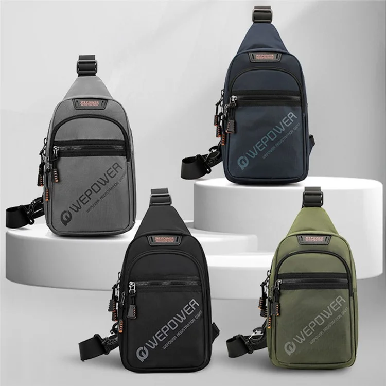WEPOWER 2315 Casual Business Men Chest Bag Travel Sports Nylon Single Shoulder Crossbody Bag - Nero