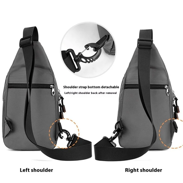 WEPOWER 2315 Casual Business Men Chest Bag Travel Sports Nylon Single Shoulder Crossbody Bag - Nero