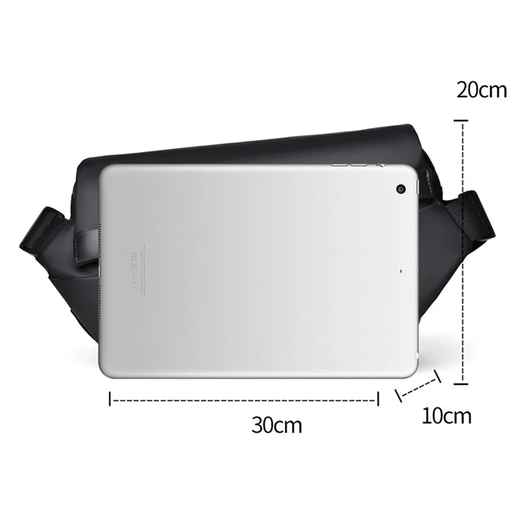 1-5166 Fashion Men Messenger Bag Waterproof Nylon Crossbody Pack for Traveling - Grey