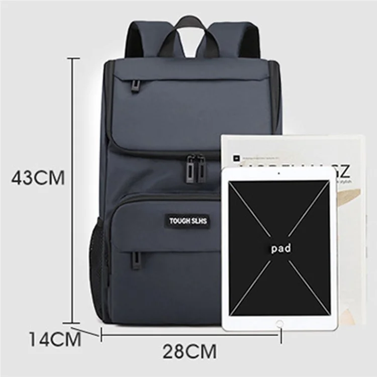 Mochila casual estilosa TOUGH SLHS 3405 de grande capacidade, para uso diário, negócios e transporte de laptop - Preta