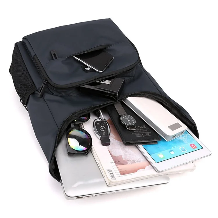 Mochila casual estilosa TOUGH SLHS 3405 de grande capacidade, para uso diário, negócios e transporte de laptop - Preta