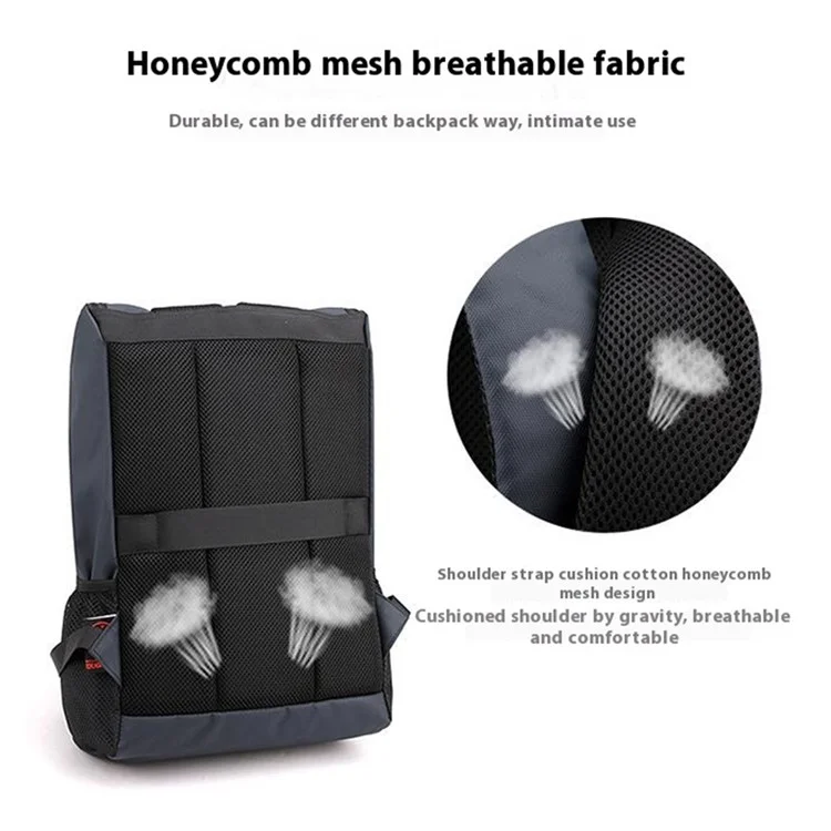 Mochila casual estilosa TOUGH SLHS 3405 de grande capacidade, para uso diário, negócios e transporte de laptop - Preta