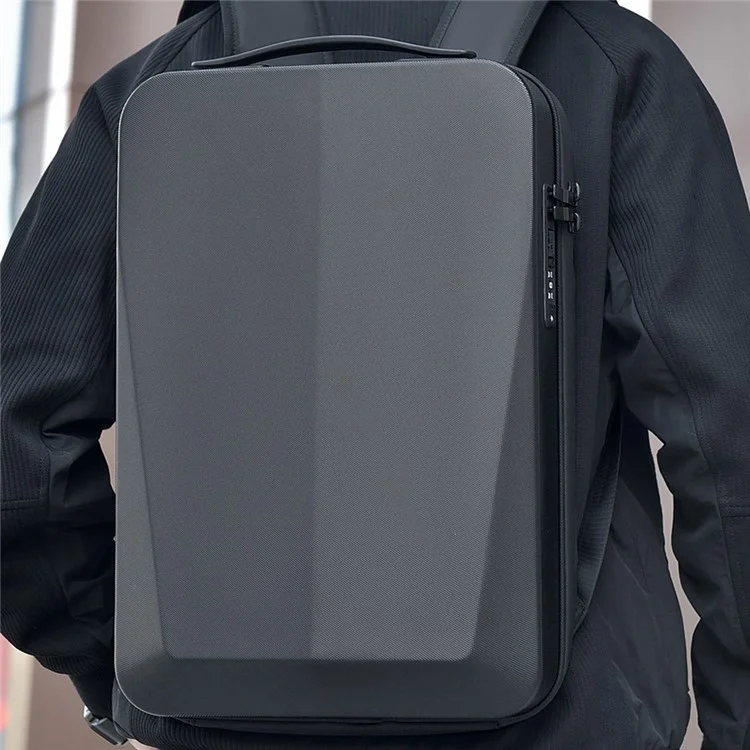 Expandable Capacity Waterproof Men Business Backpack Anti Theft Laptop Bag with USB Charging Port - Dark Grey