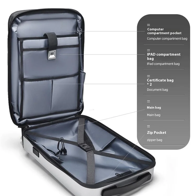 Expandable Capacity Waterproof Men Business Backpack Anti Theft Laptop Bag with USB Charging Port - Dark Grey