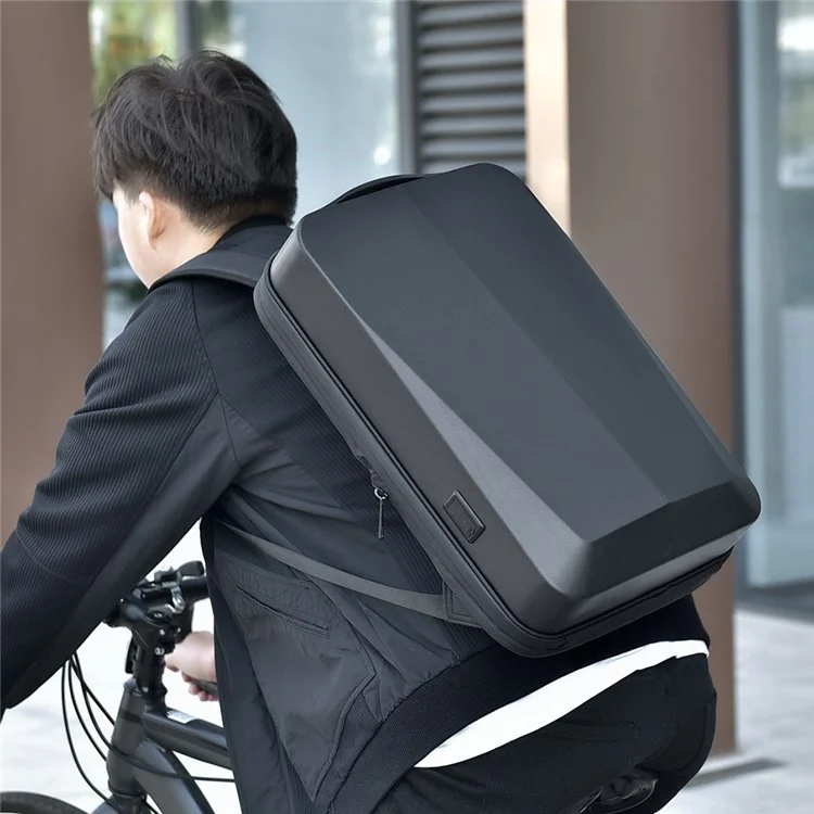 Expandable Capacity Waterproof Men Business Backpack Anti Theft Laptop Bag with USB Charging Port - Dark Grey
