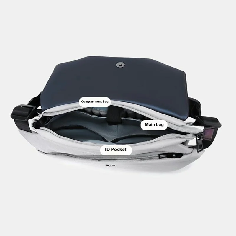 ENDLESS JOURNEY Nylon Crossbody Bag Stylish Men Single Shoulder Messenger Bag Size M - Black